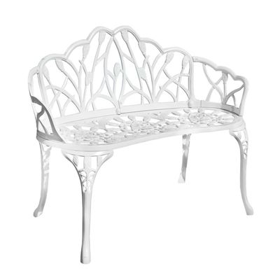 White Cast Aluminium Bench Garden Furniture True Shopping Default Title  