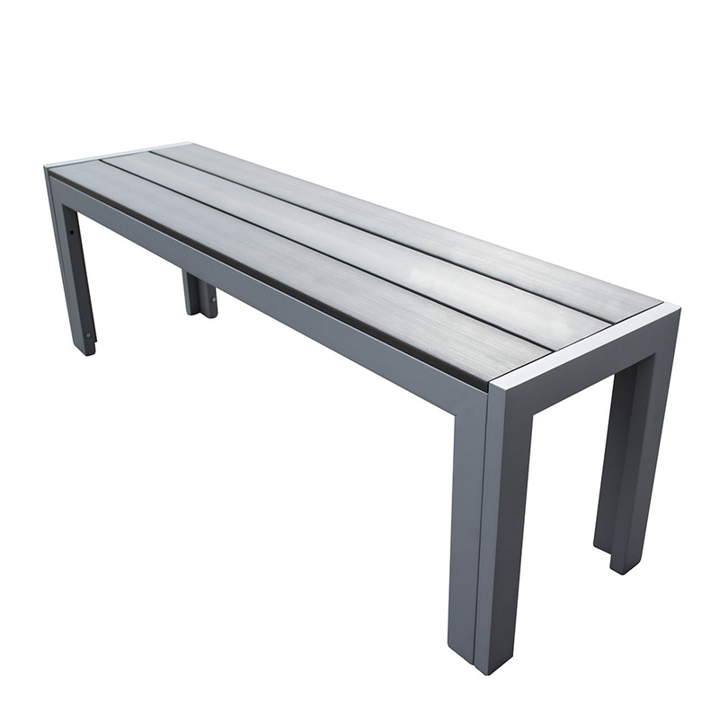 Malmö Polywood Outdoor Bench Garden Furniture True Shopping Grey  