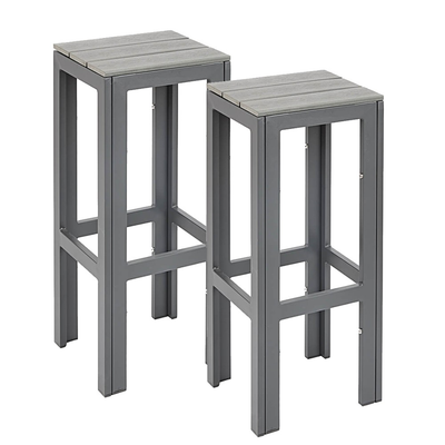 Grey Polywood Bar Stools (Pair) Garden Furniture True Shopping   