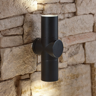 Cylindrical Up/Down Black Wall Light Lighting True Shopping   