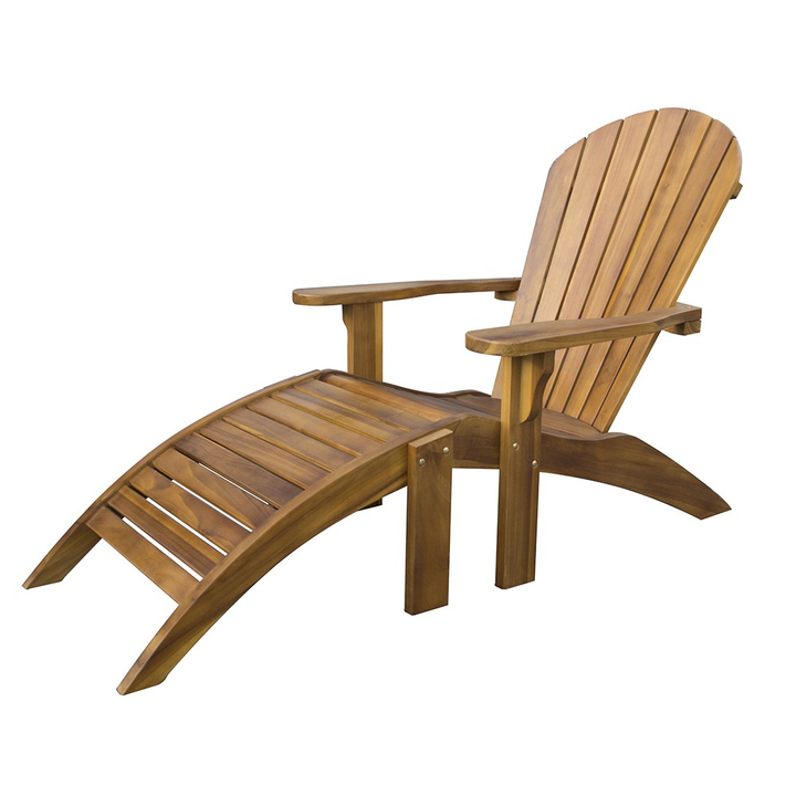 Topsham Adirondack Teak Chair & Foot Stool