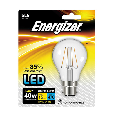 Energizer LED Filament Bulb 4.3W (40W) Lighting True Shopping   