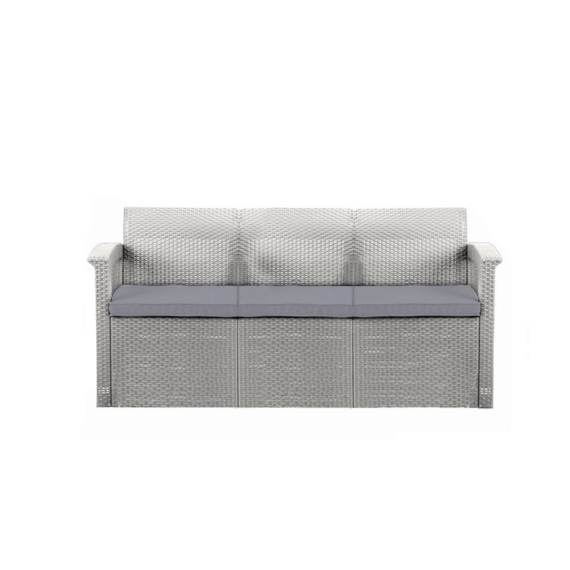 Rattan 3-Seater Sofa with Cushions Garden Furniture True Shopping   