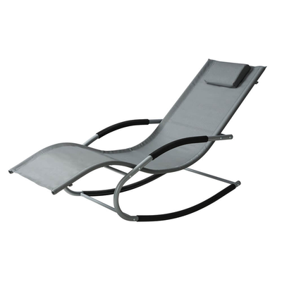 Lugano Rocking Sun Lounger Garden Furniture True Shopping Grey  