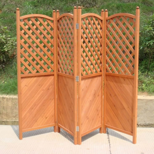 Patio Garden Screen Garden Furniture True Shopping Four Panel Wooden Half Latticed Privacy Screen  