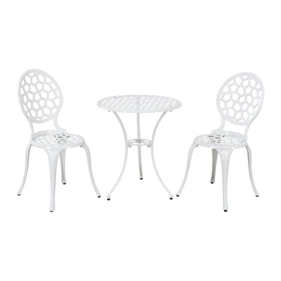 Cast Aluminium Bistro Set Garden Furniture True Shopping White  