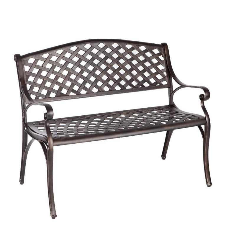 Bronze Cast Aluminium 2-Seater Garden Bench  True Shopping   