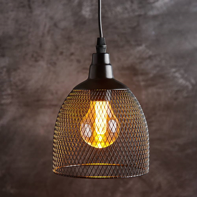 Black Metal Lantern with Edison Bulb Lighting True Shopping Black Metal Mesh Pendant  