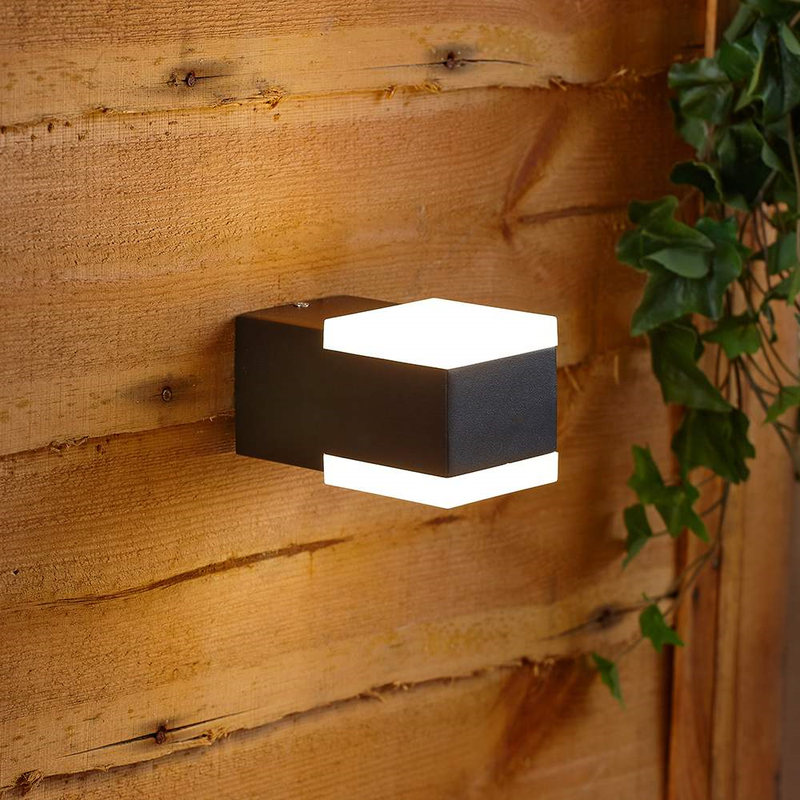 Integrated Square Black LED Light Lighting True Shopping Square black Intergrated LED Up Down Wall Light  