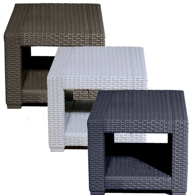 Rattan Square Side Table Garden Furniture True Shopping Graphite  