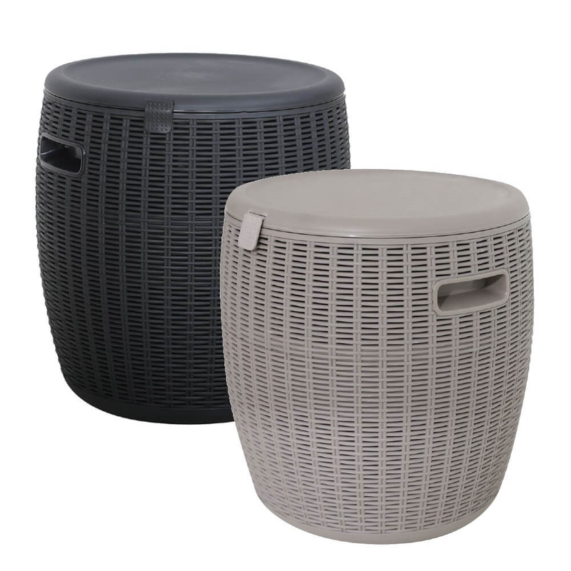 Rattan Ice Cooler (45L Capacity) Garden Furniture True Shopping Grey  