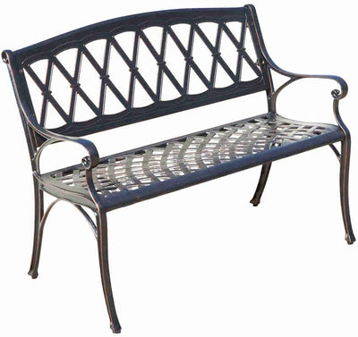 Black Cast Aluminium Bench  True Shopping   