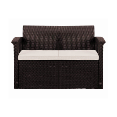 Rattan 2-Seater Sofa with Cushions Garden Furniture True Shopping   