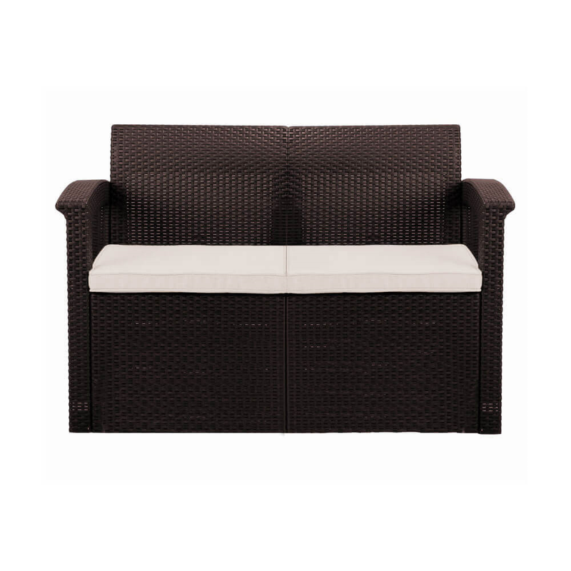 Rattan 2-Seater Sofa with Cushions Garden Furniture True Shopping   