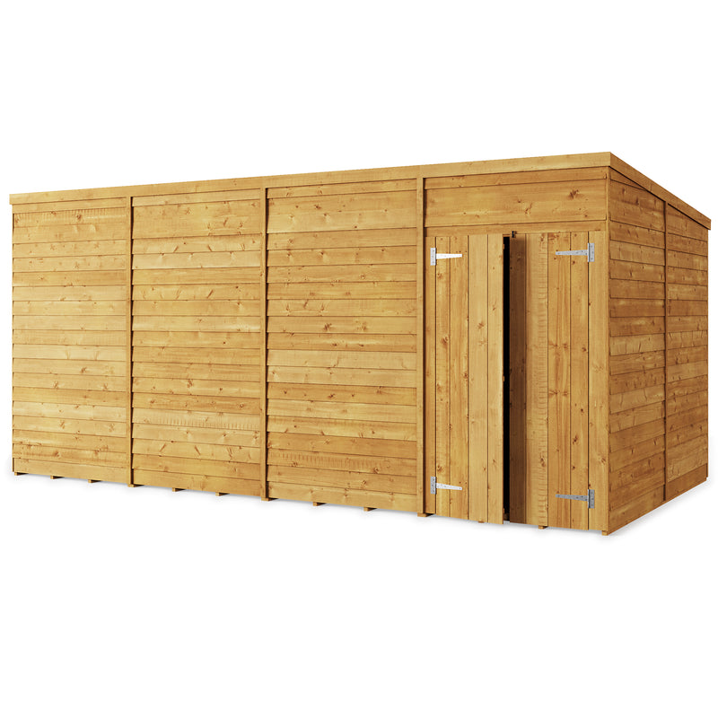 Storemore Overlap Pent Shed  True Shopping 16x8 Windowless 