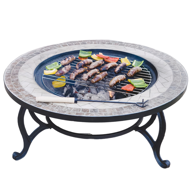 Beacon Star Tiled Coffee Table, Fire Pit & BBQ