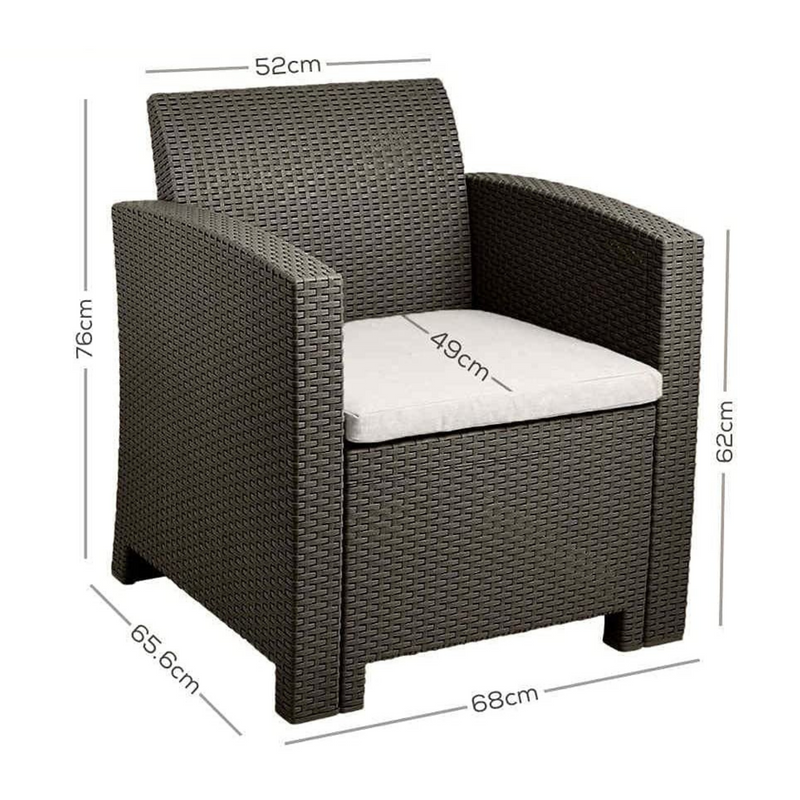 Marbella 4 Seater Rattan Effect Sofa Set with Coffee Table Garden Furniture True Shopping   