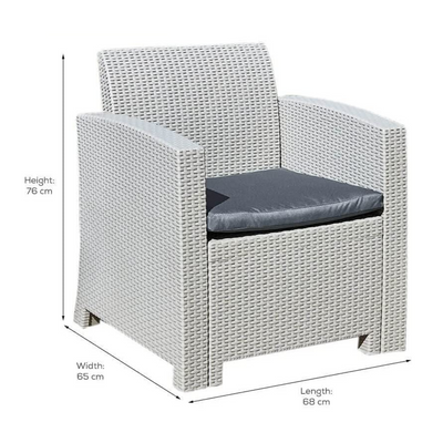 Marbella 4 Seater Rattan Effect Sofa Set with Coffee Table Garden Furniture True Shopping   