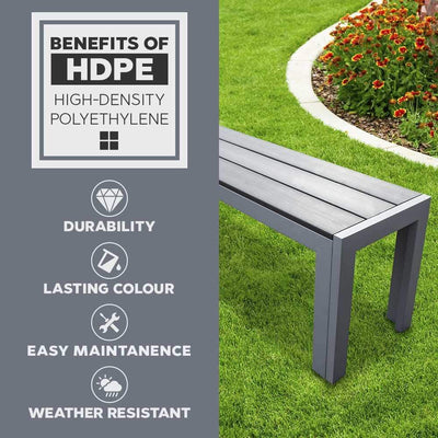 High Bar Table & 4 Stool Grey Polywood Set Garden Furniture True Shopping   