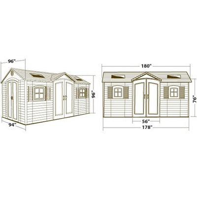 Lifetime 15ftx8ft Heavy Duty Plastic Shed Plastic Sheds True Shopping   