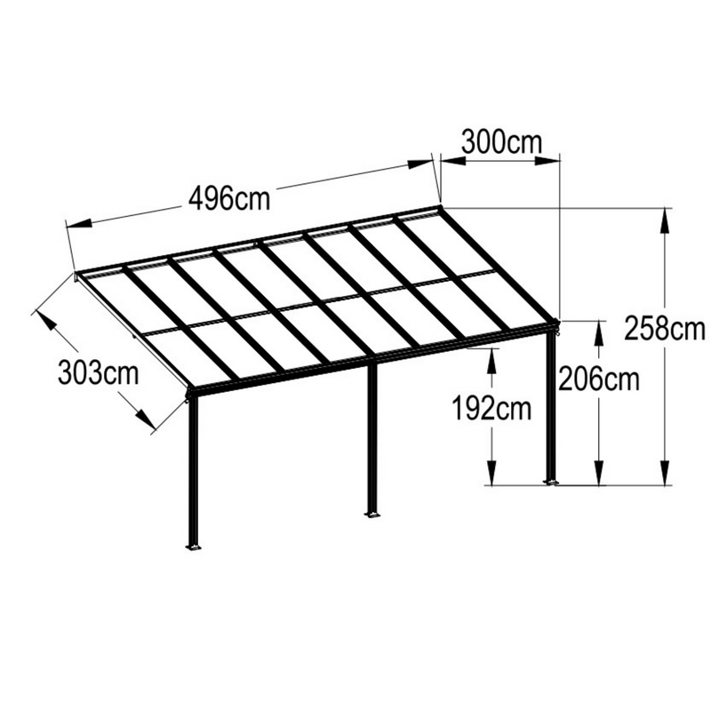 Kingston 10′ Wide Lean To Carport Patio Cover Awnings & Canopies True Shopping   