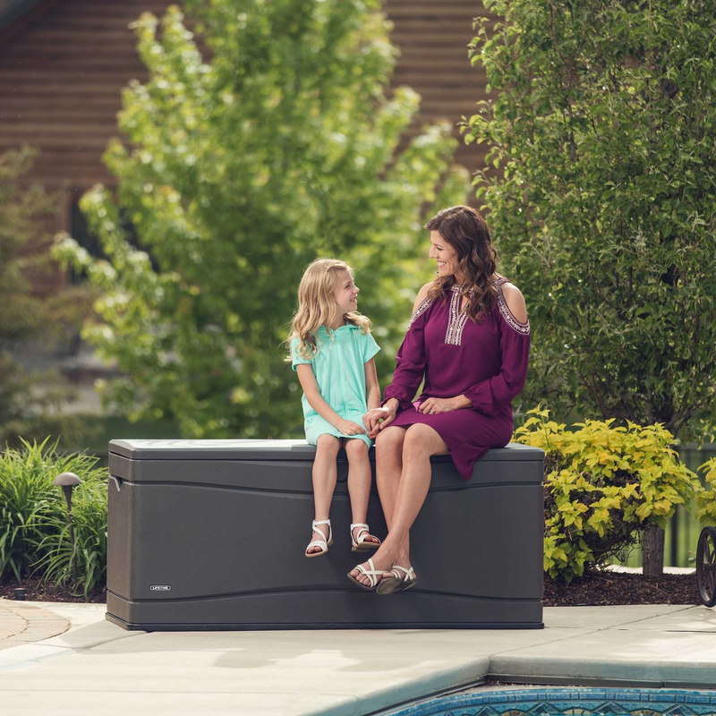 Lifetime 500l Large Cushion Box Dark Grey Trueshopping