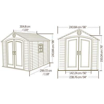 Lifetime 8ftx10ft Special Edition Heavy Duty Plastic Shed Plastic Sheds True Shopping   