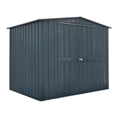 Globel 8′x6′ Double Hinged Apex Metal Shed – Anthracite Grey Metal Sheds True Shopping   