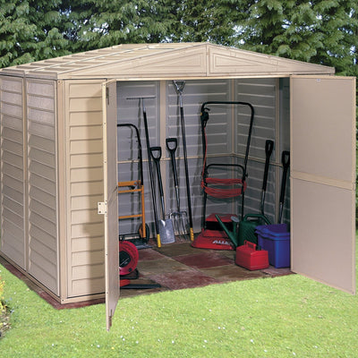 Saffron 8ftx5ft Vinyl Shed Including Foundation Kit Plastic Sheds True Shopping   