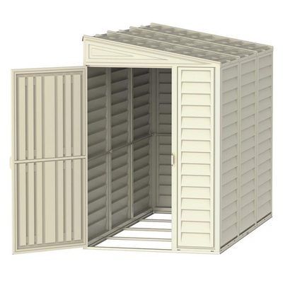 Saffron Lean-To 4ft×8ft Vinyl Shed Including Foundation Kit Plastic Sheds True Shopping   