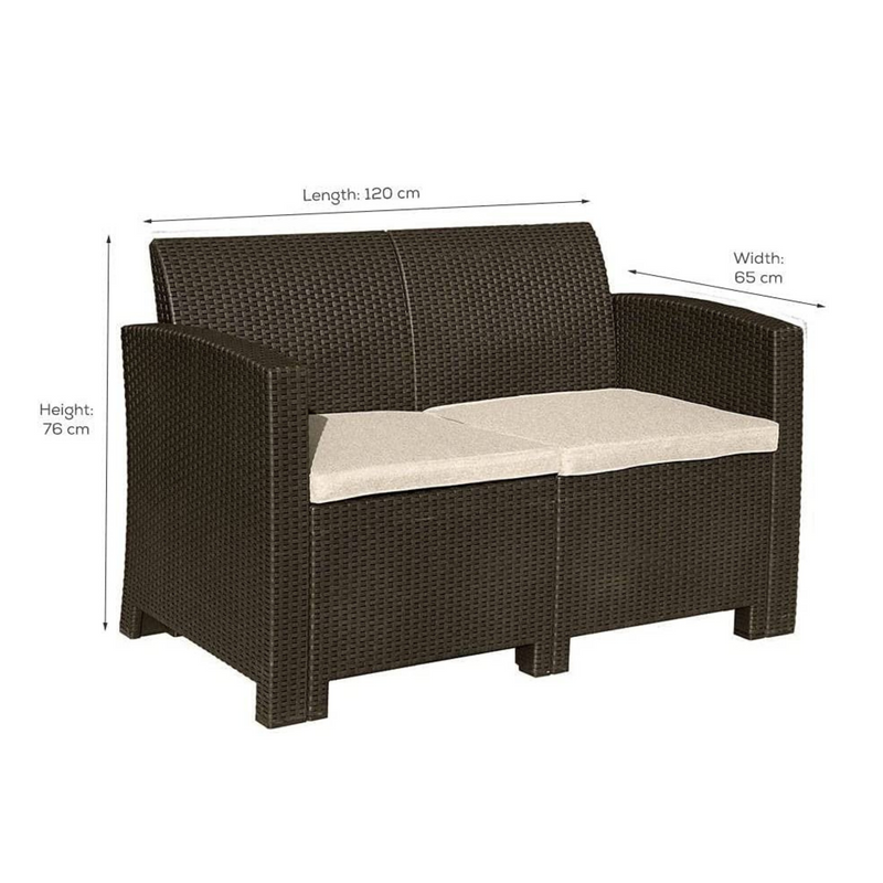 Marbella 4 Seater Rattan Effect Sofa Set with Coffee Table Garden Furniture True Shopping   