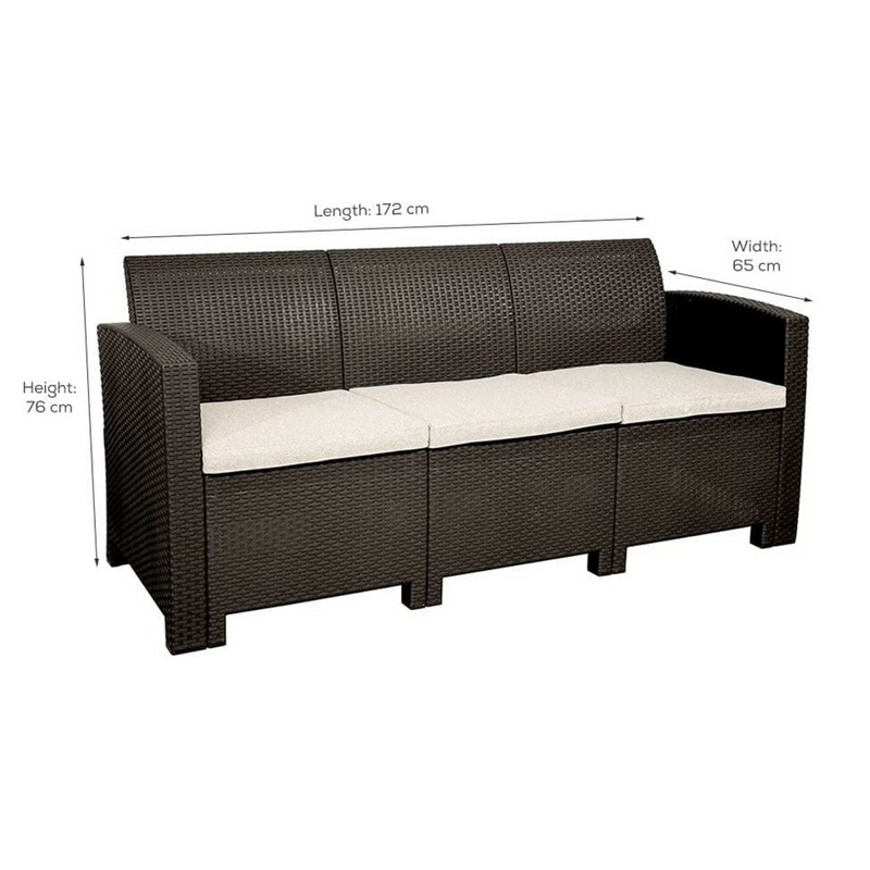 Marbella 5 Seater Rattan Effect Sofa Set with Coffee Table Garden Furniture True Shopping   