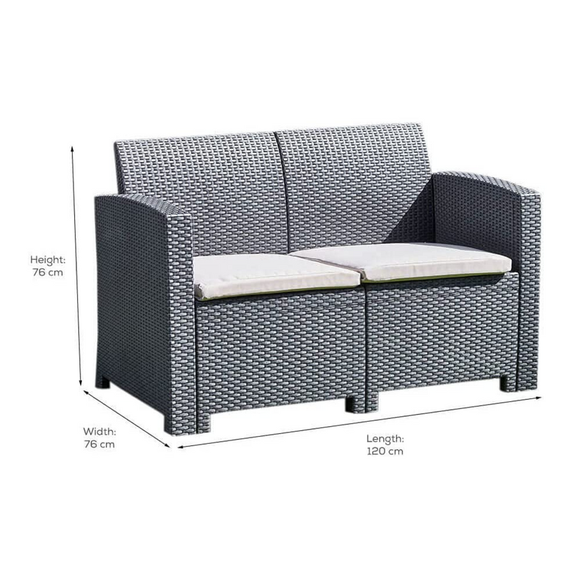 Marbella 4 Seater Rattan Effect Sofa Set with Coffee Table Garden Furniture True Shopping   