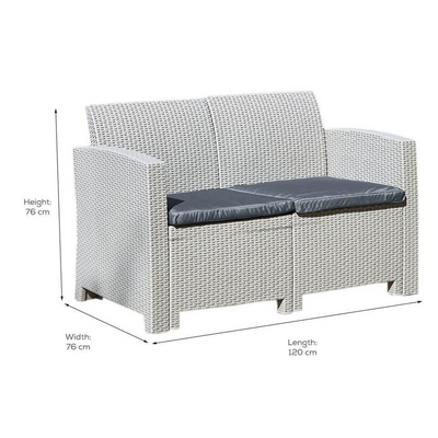 Marbella 4 Seater Rattan Effect Sofa Set with Coffee Table Garden Furniture True Shopping   