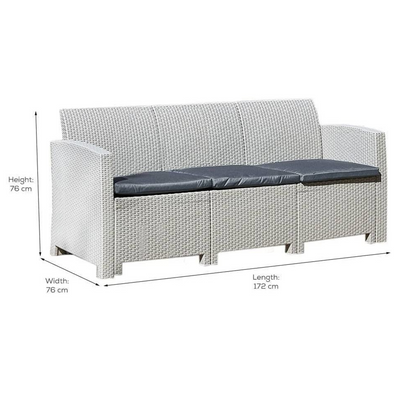 Marbella 5 Seater Rattan Effect Sofa Set with Coffee Table Garden Furniture True Shopping   