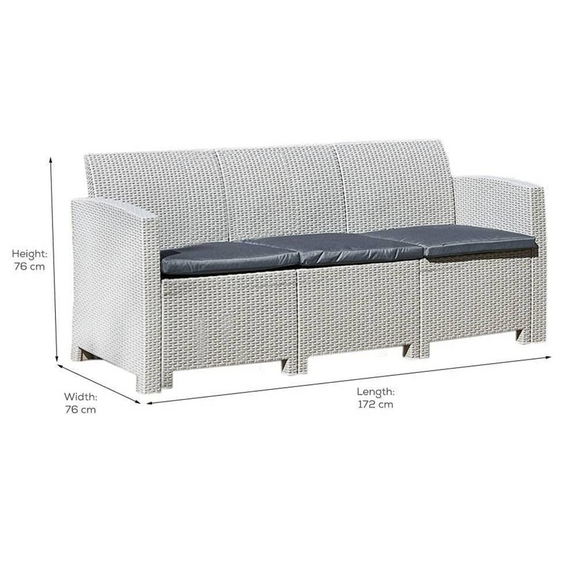 Marbella 5 Seater Rattan Effect Sofa Set with Coffee Table Garden Furniture True Shopping   
