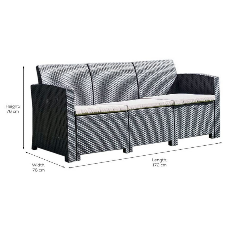 Marbella 5 Seater Rattan Effect Sofa Set with Coffee Table Garden Furniture True Shopping   