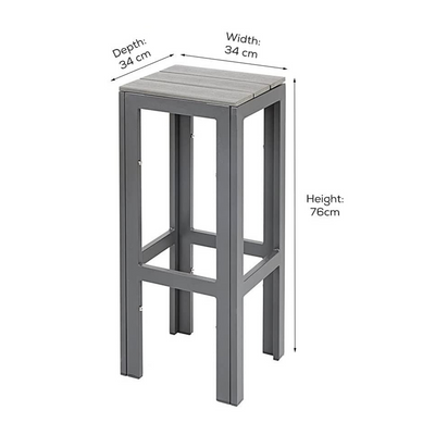 High Bar Table & 4 Stool Grey Polywood Set Garden Furniture True Shopping   