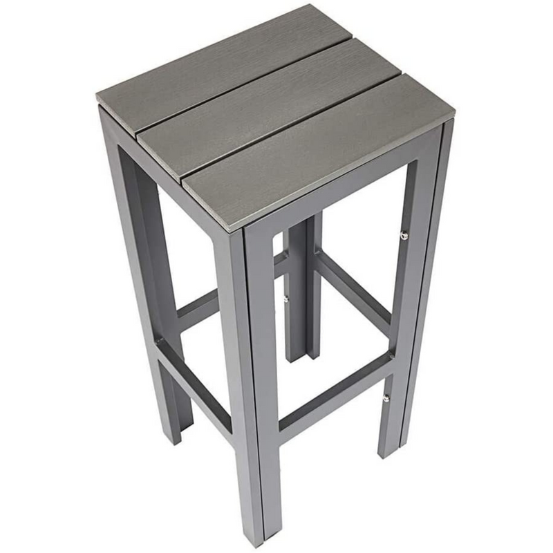 High Bar Table & 4 Stool Grey Polywood Set Garden Furniture True Shopping   