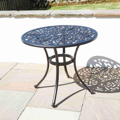 Cast Aluminium Round Dining Table Set with 4 Armchairs Garden Furniture True Shopping   