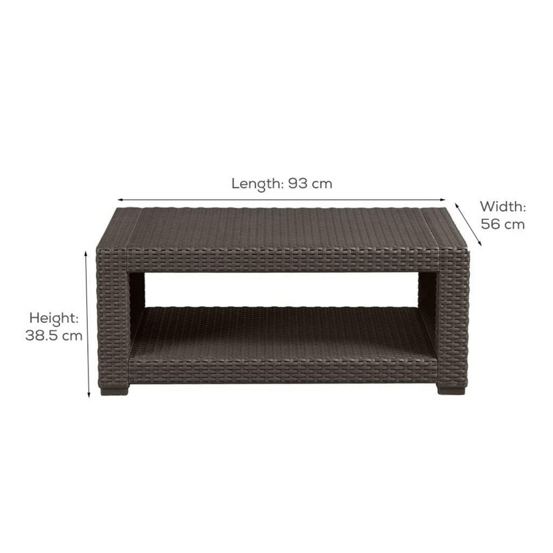 Marbella 4 Seater Rattan Effect Sofa Set with Coffee Table Garden Furniture True Shopping   
