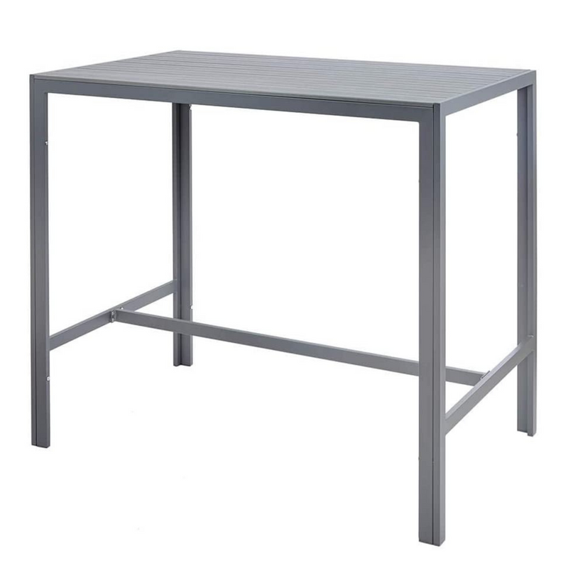 High Bar Table & 4 Stool Grey Polywood Set Garden Furniture True Shopping   